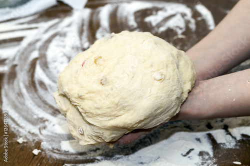 dough for the pie, close-up