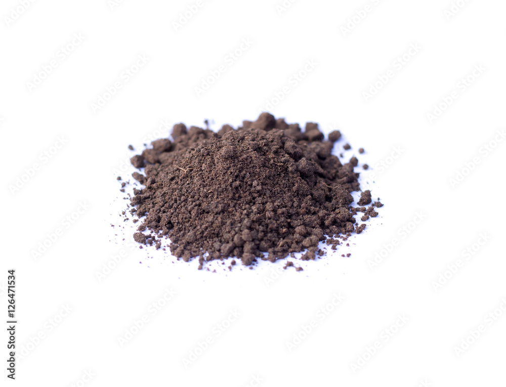 Pile heap of soil humus isolated on white background Pile heap of soil humus isolated on white background