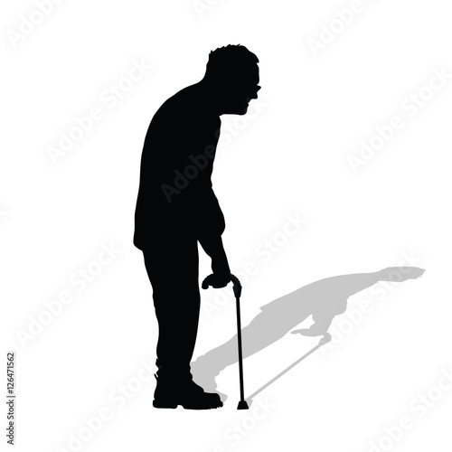 man old in black color illustration on white background