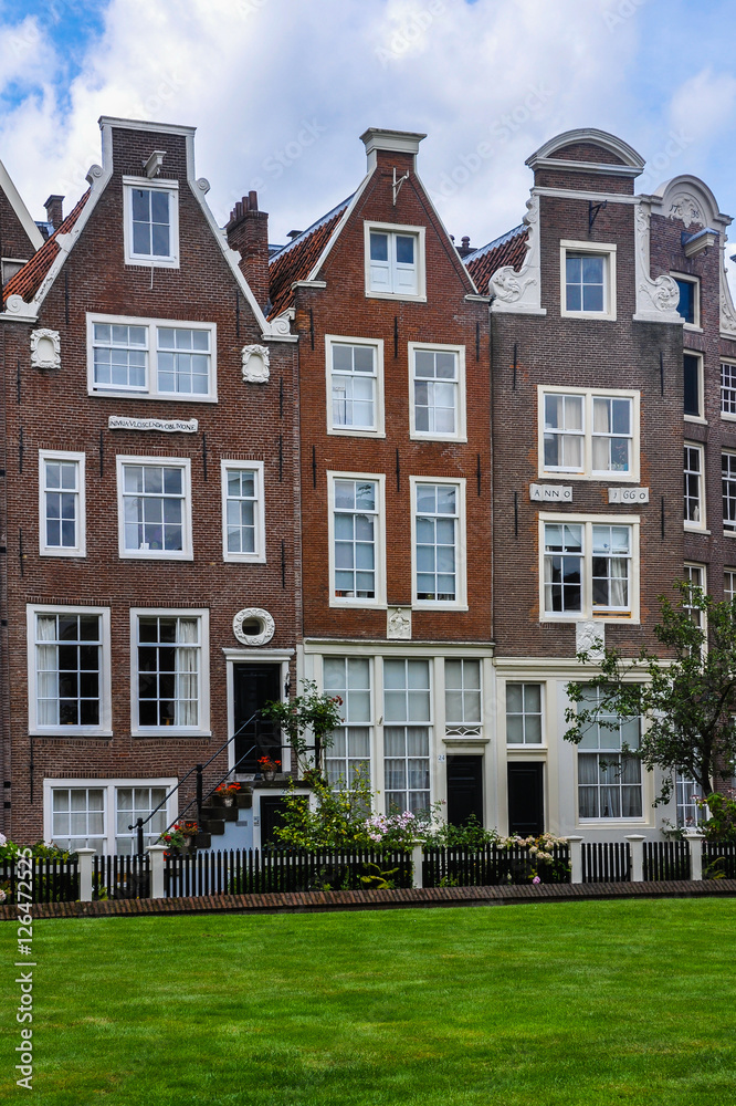 Naklejka premium Begijnhof, Amsterdam, Holanda
