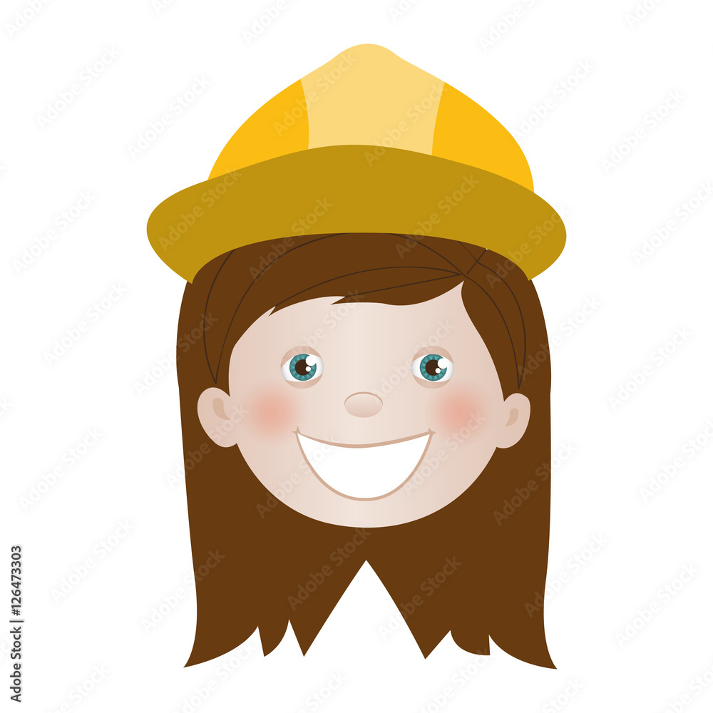 child dressed as engineer icon image vector illustration design 