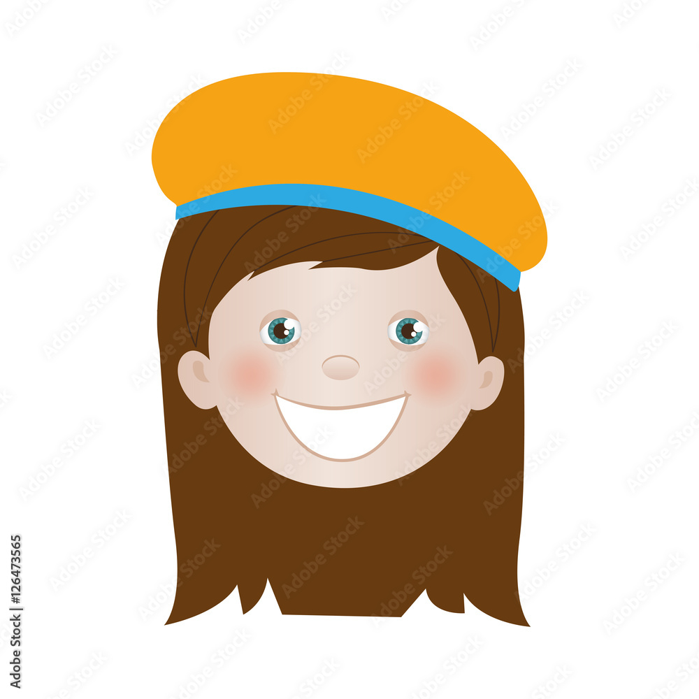 child dressed as painter icon image vector illustration design 