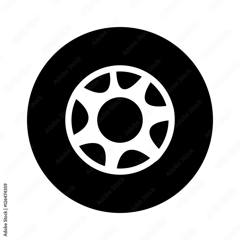 single wheel icon image vector illustration design 