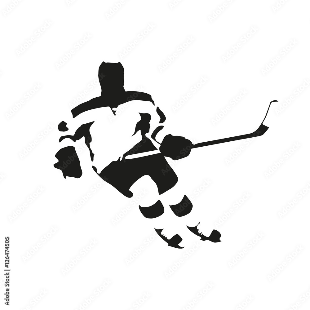 Obraz premium Ice hockey player, vector illustration