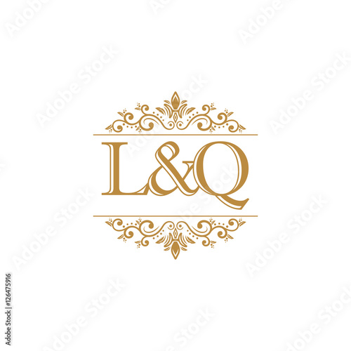 L&Q Initial logo. Ornament gold