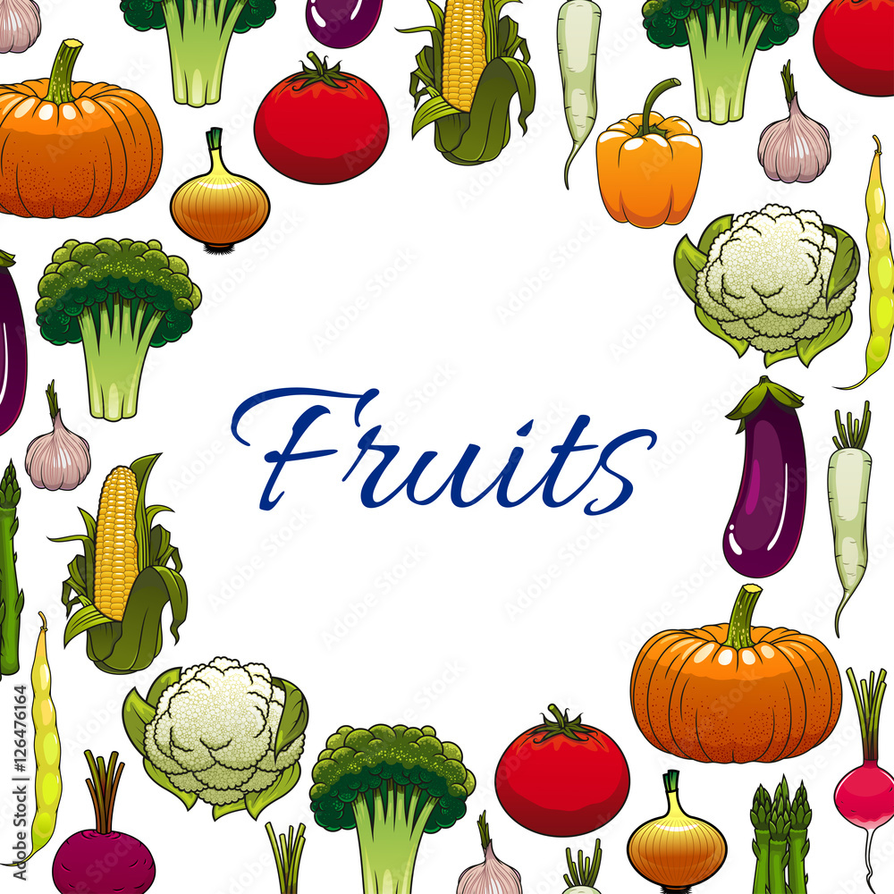 Vegetable banner of vegetables icons with space Vegetable banner of vegetables icons with space