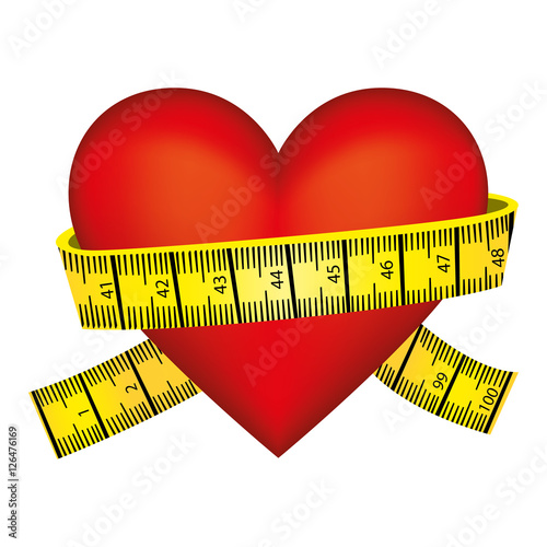 measuring tape and heart cartoon icon image vector illustration design 