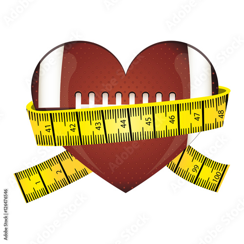 measuring tape and football ball icon image vector illustration design 