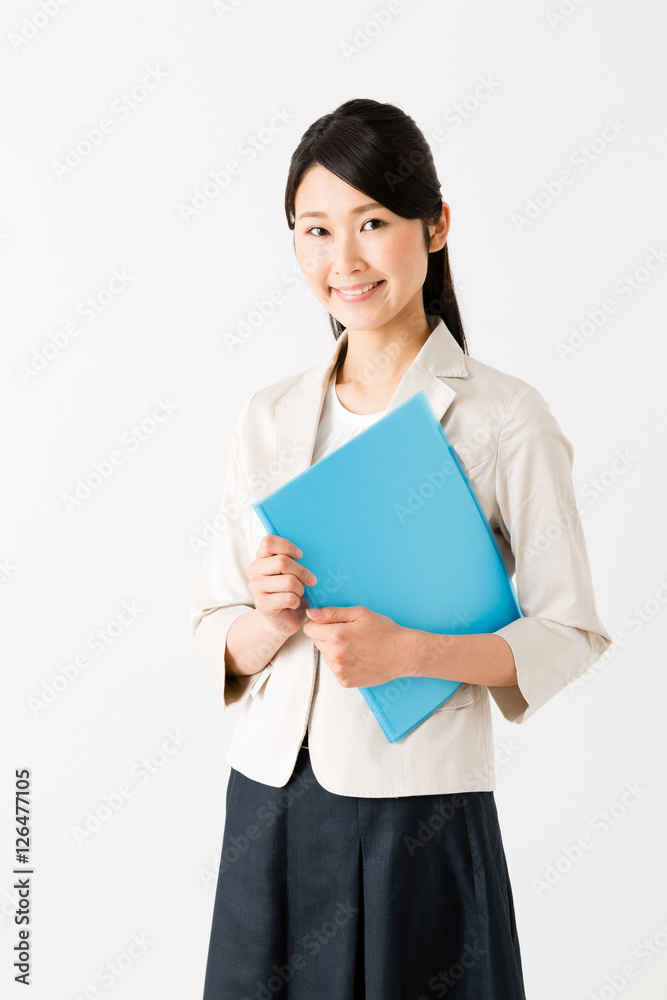 portrait of asian businesswoman isolated on white background