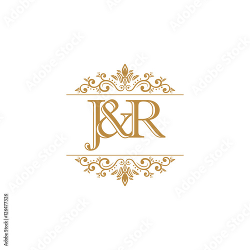 J&R Initial logo. Ornament gold