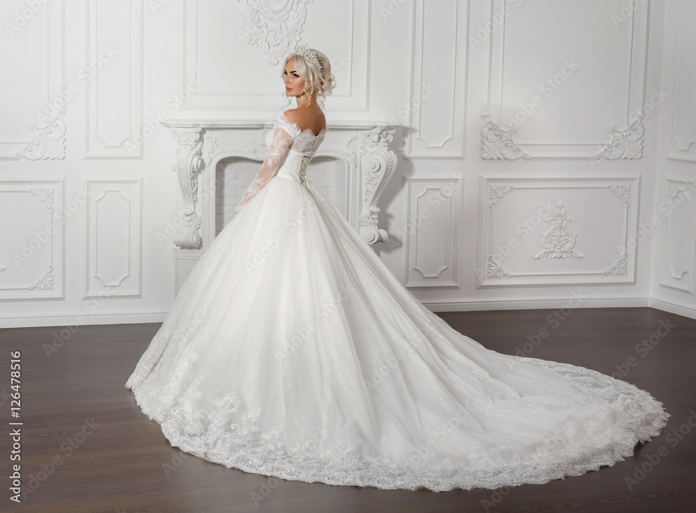 Fashion bride in gorgeous wedding dress Fashion bride in gorgeous wedding dress