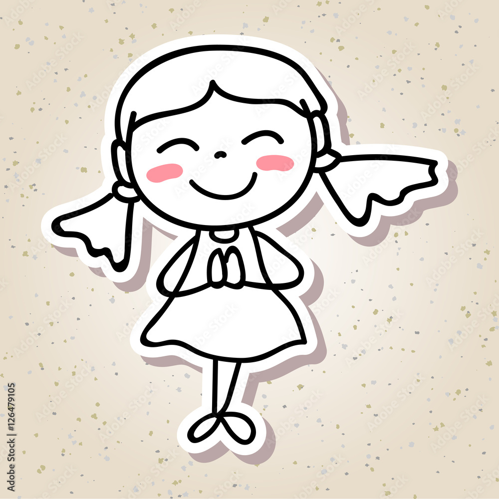 hand drawing cartoon concept happiness, happy kid girl paying re Stock Vector | Adobe Stock hand drawing cartoon concept happiness, happy kid girl paying re Stock Vector | Adobe Stock