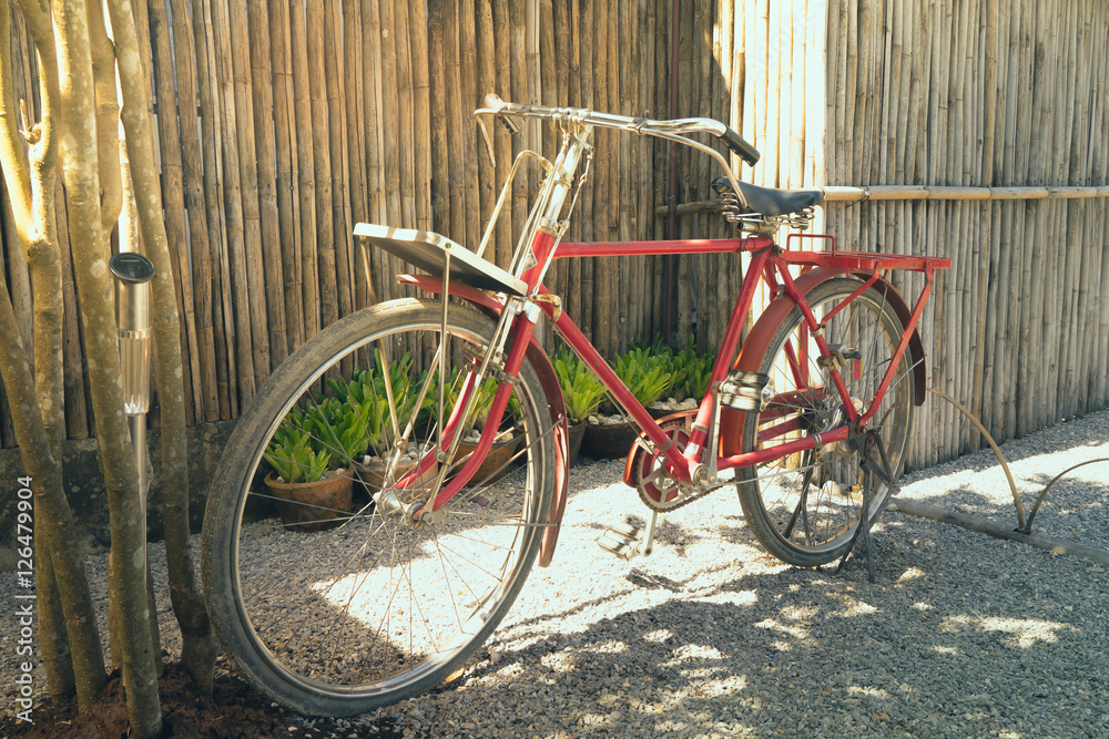Red Japanese style bicycle Red Japanese style bicycle