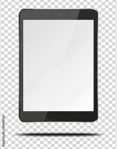Realistic tablet pc computer with blank screen.