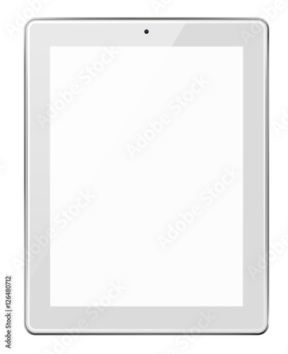 Realistic tablet pc computer with blank screen.
