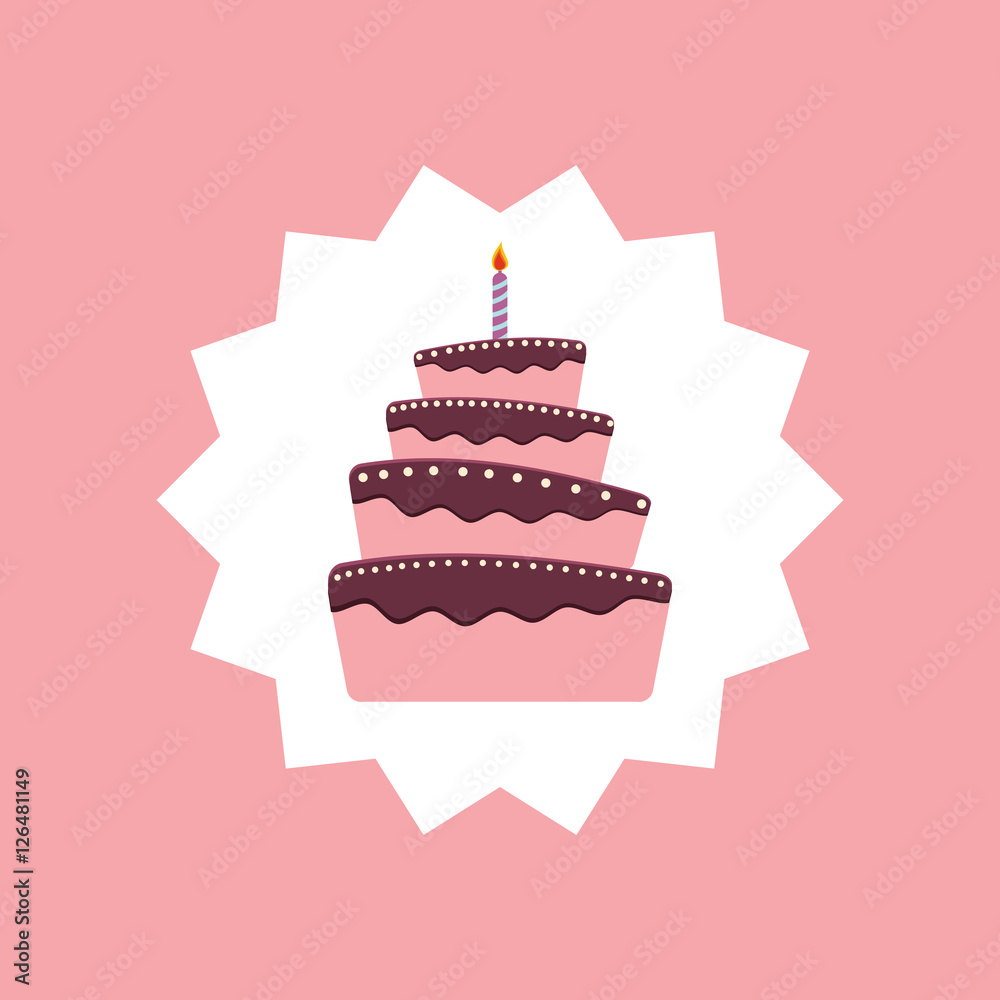 Happy birthday cake icon vector illustration graphic design Happy birthday cake icon vector illustration graphic design