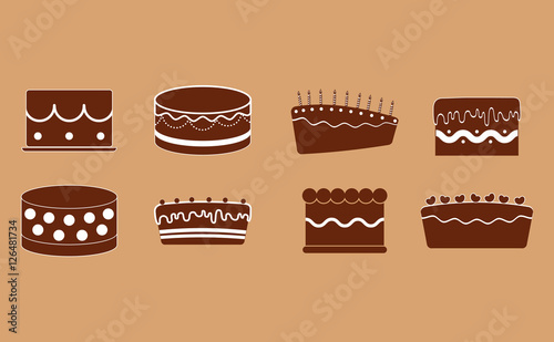Happy birthday cake icon vector illustration graphic design