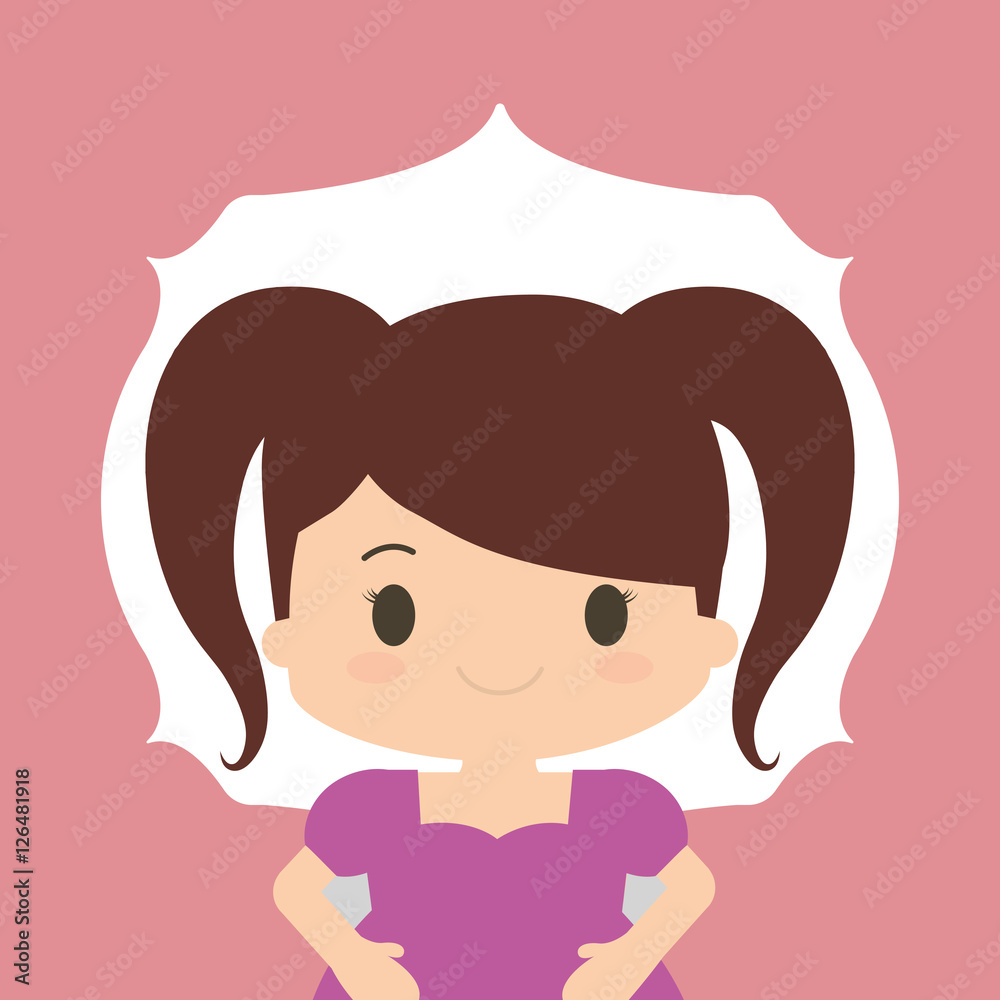 Girl kid cartoon icon vector illustration graphic design Girl kid cartoon icon vector illustration graphic design