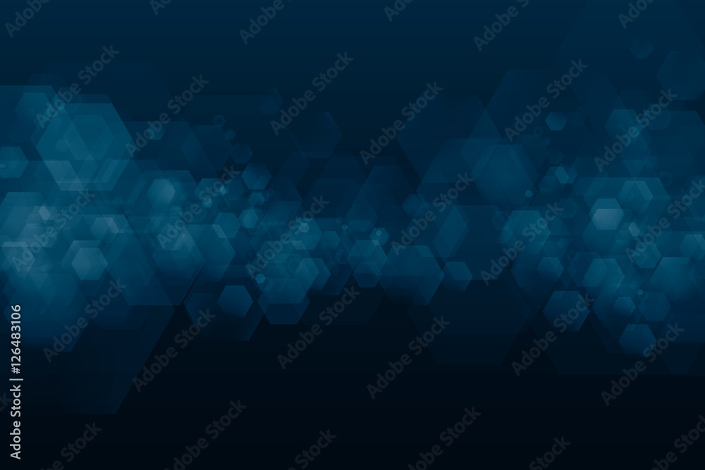 Vector abstract dark blue bokeh background.