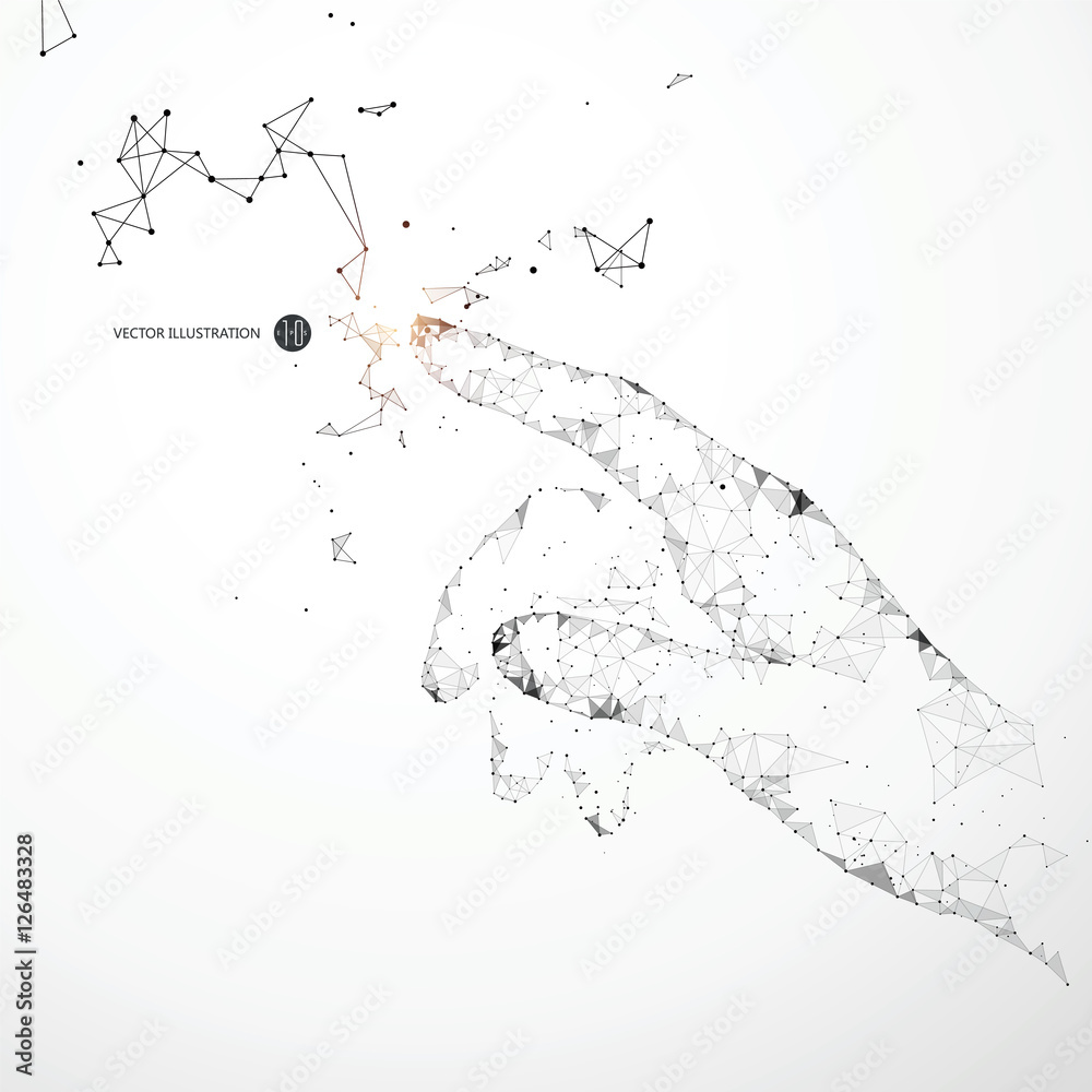 Fototapeta premium Point, line, surface connection constituted a tap gesture.