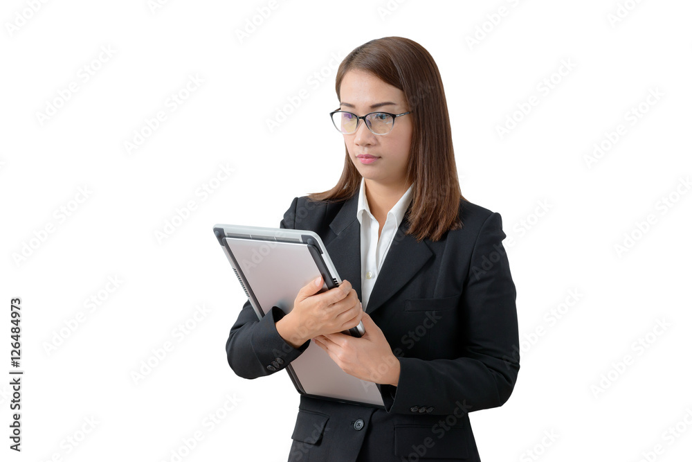 Young businesswoman holding a tablet Young businesswoman holding a tablet