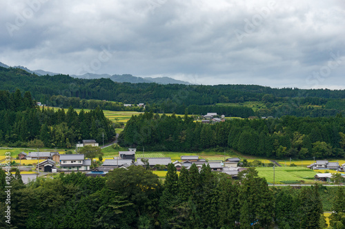 Japanese farms and countryside town