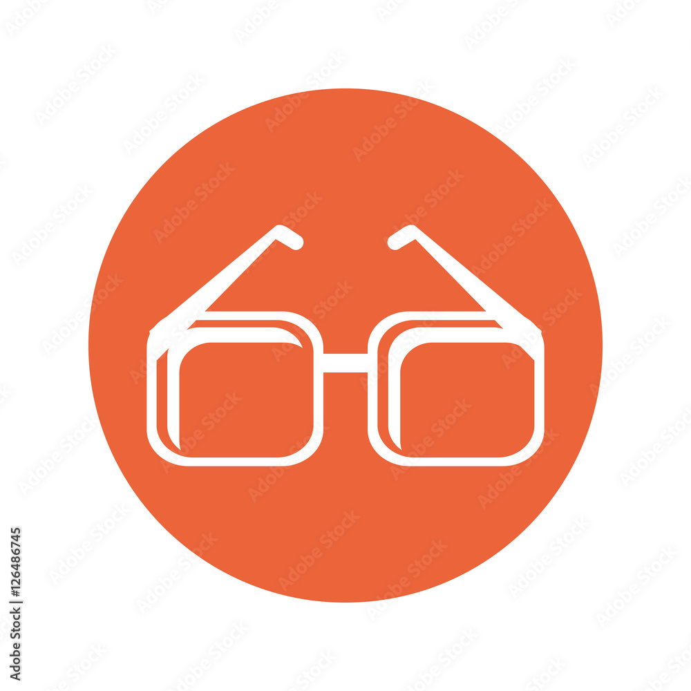 Glasses accessory icon. Fashion style eyesight optical and lens theme ...