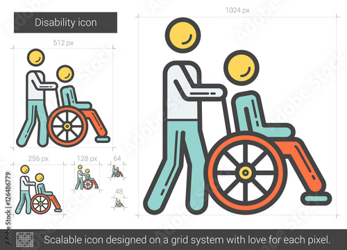 Disability line icon.