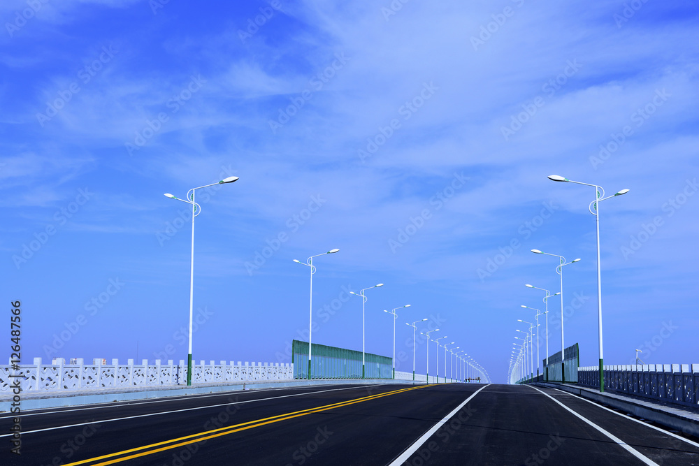 Roads and street lamp