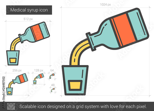 Medical syrup line icon.