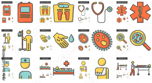 Medicine line icon set.