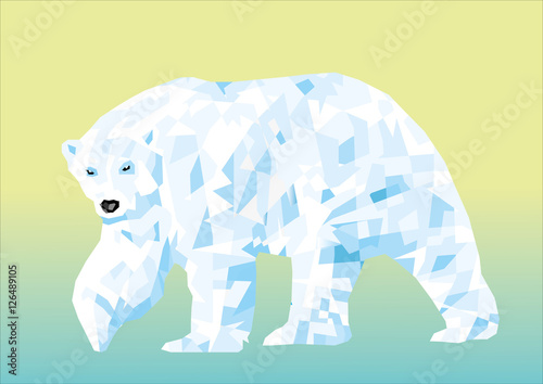 landfill polar bear in the background. Vector