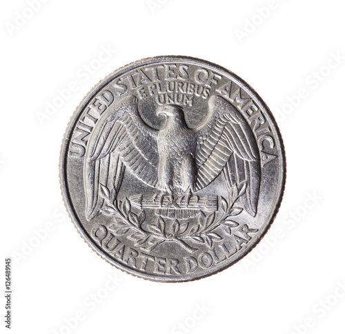 quarter of the US dollar, isolated