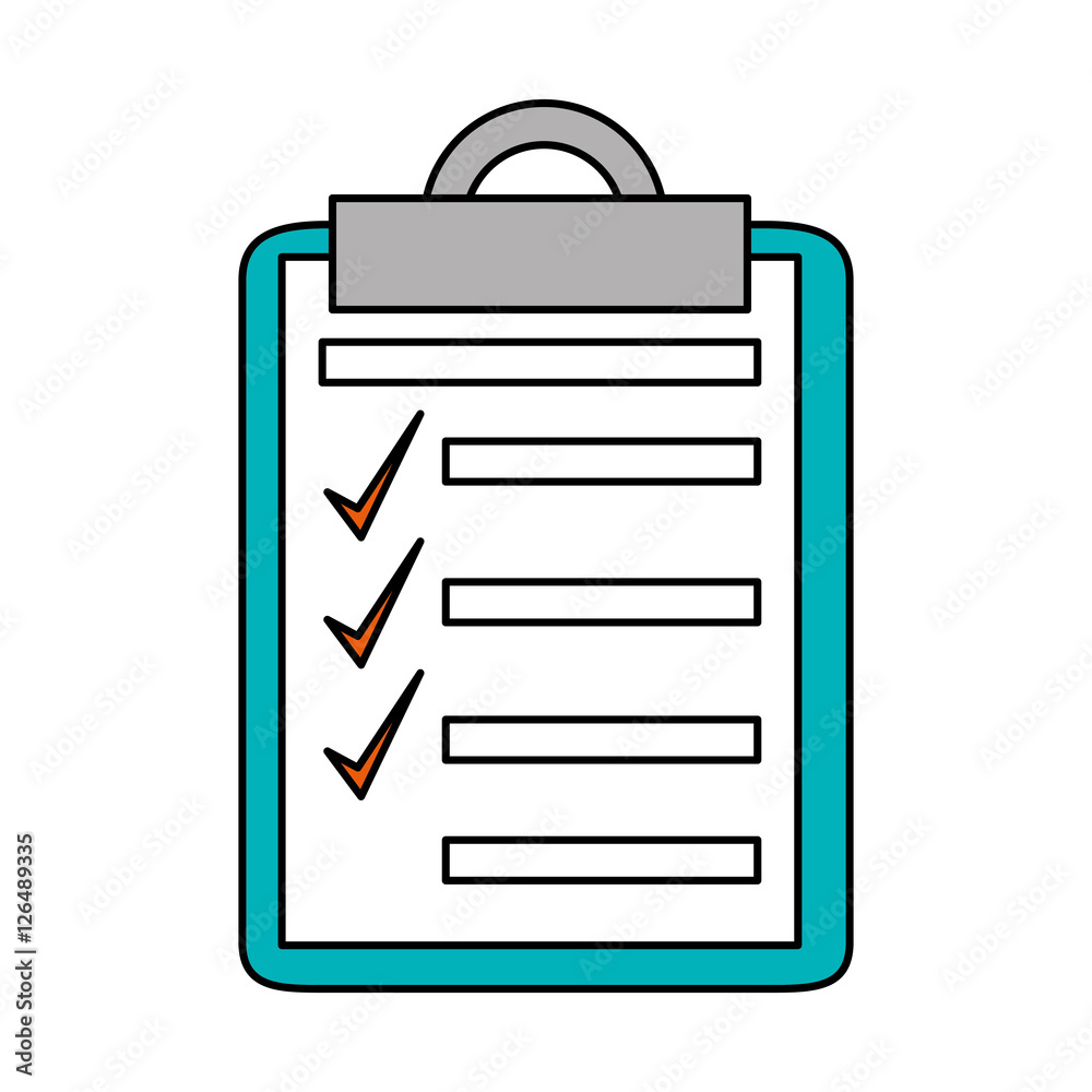 Checklist with checkmark icon. Office paper form and document theme. Isolated design. Vector illustration Checklist with checkmark icon. Office paper form and document theme. Isolated design. Vector illustration