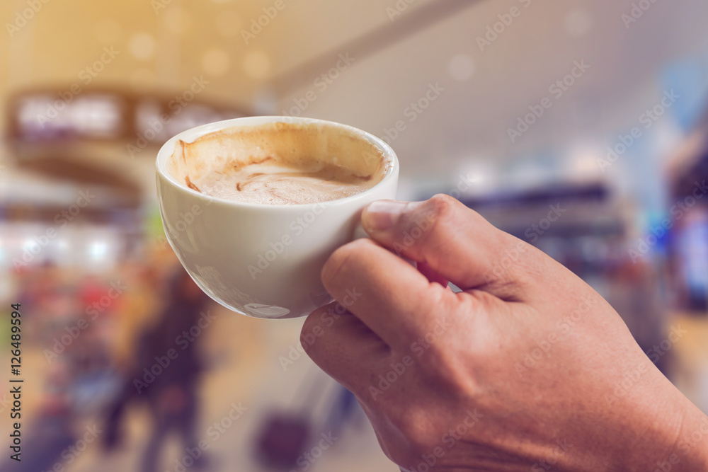 cup of coffee in the hands cup of coffee in the hands