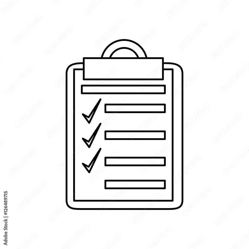Checklist with checkmark icon. Office paper form and document theme. Isolated design. Vector illustration Checklist with checkmark icon. Office paper form and document theme. Isolated design. Vector illustration