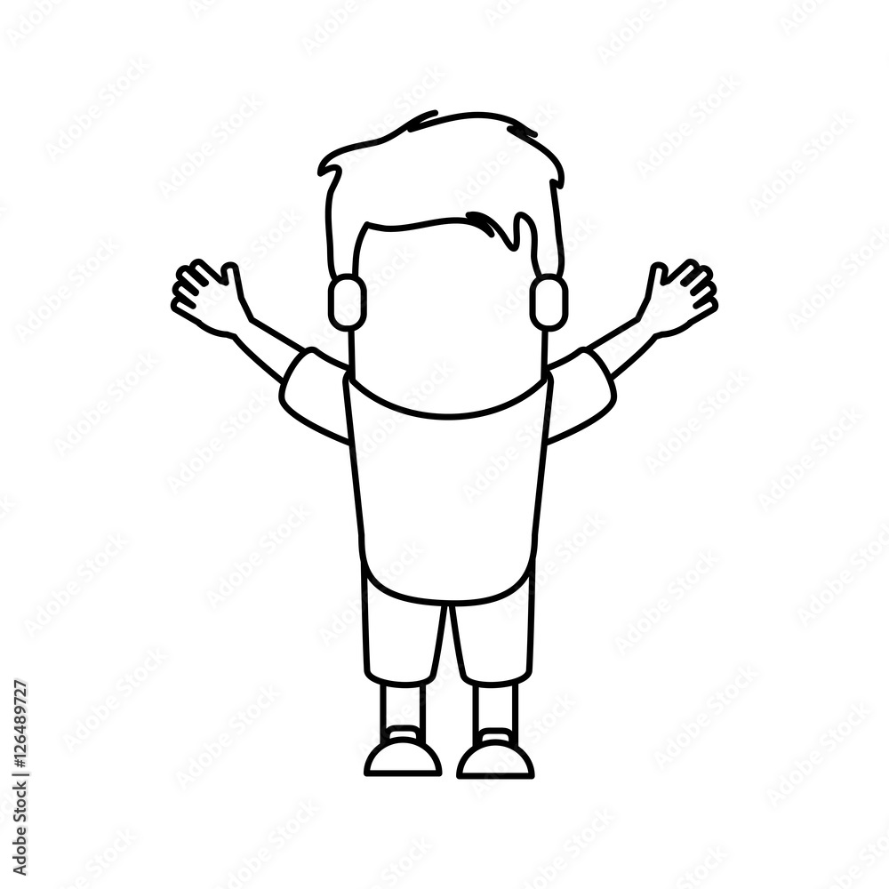 Man cartoon stretching icon. Fitness gym bodybuilding bodycare and fit theme. Isolated design. Vector illustration