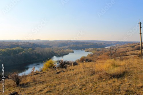 River Southern Bug in Ukraine on autumn