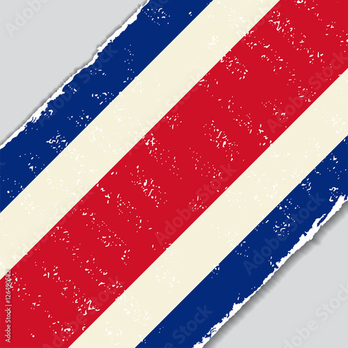 Costa Rican grunge flag. Vector illustration.