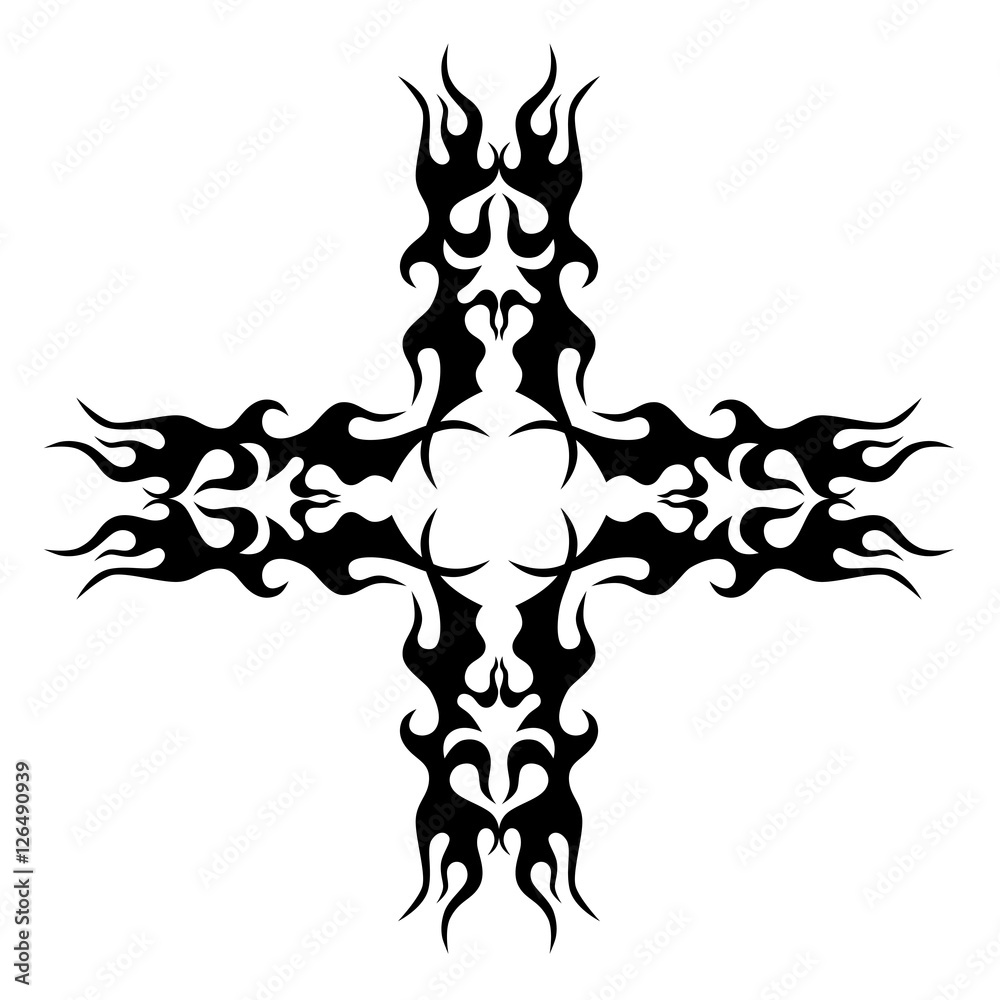 tribal cross tattoo on chest