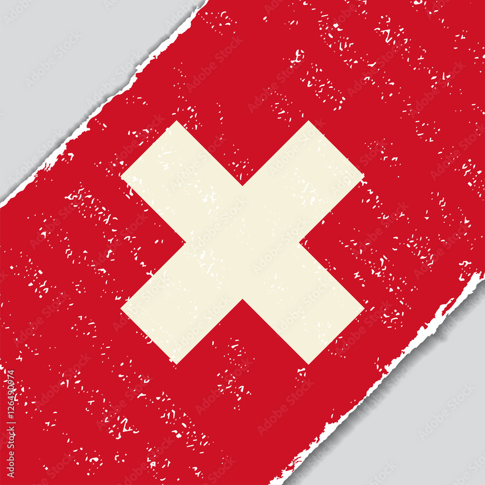 Obraz premium Swiss grunge flag. Vector illustration.