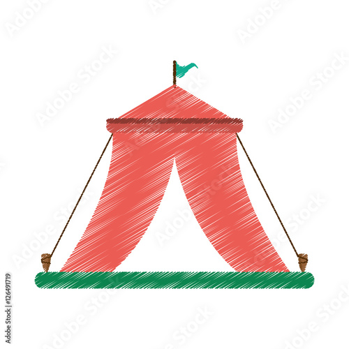 Tent for camping icon. Camp adventure and forest lifestyle theme. Isolated design. Vector illustration