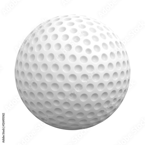 Golf ball isolated over white background 3D rendering