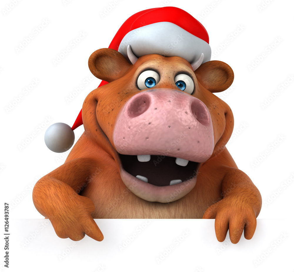 Naklejka premium Fun cow - 3D Illustration