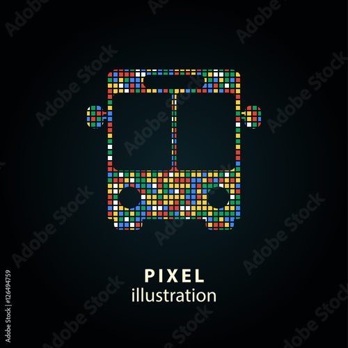 Bus - pixel illustration.
