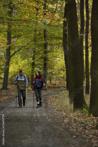 Young couple on walking trail