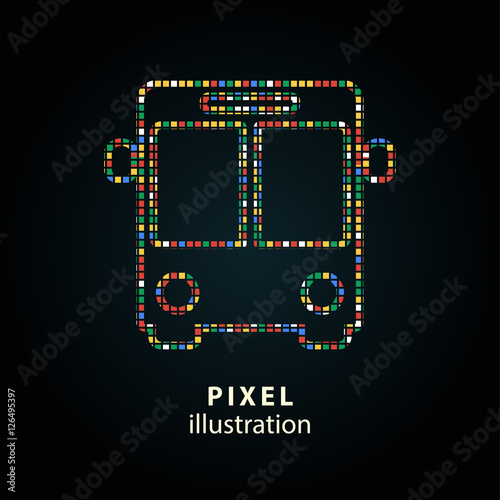 Bus - pixel illustration.