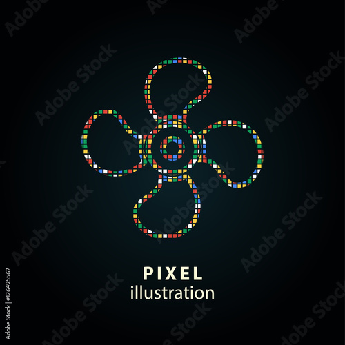Fan - pixel illustration.