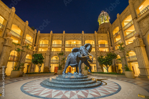 Large statue of an African elephant in Sun City, South Africa