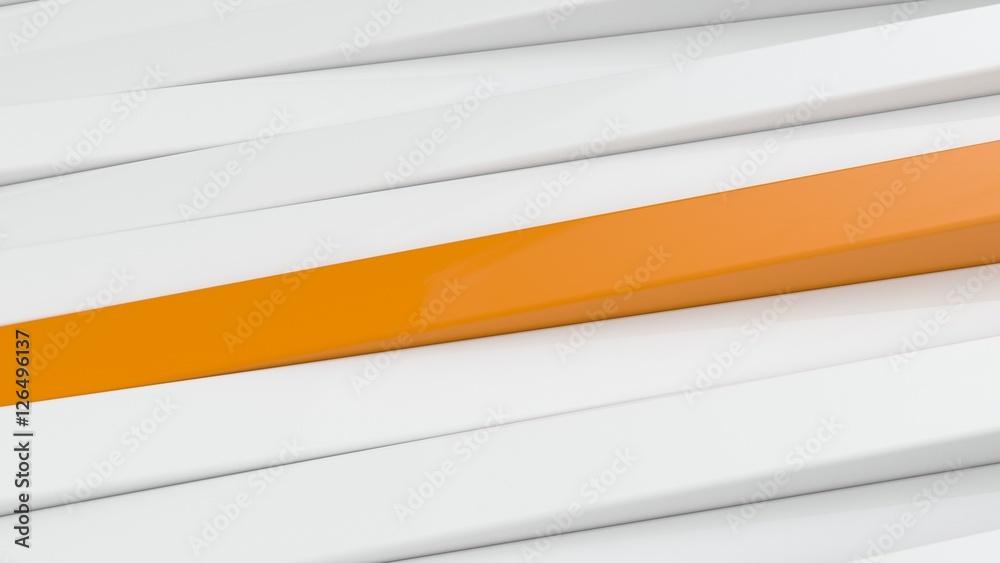Abstract white and orange panels 3D background